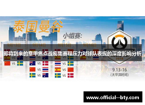 即将到来的意甲焦点战密集赛程压力对球队表现的深度影响分析